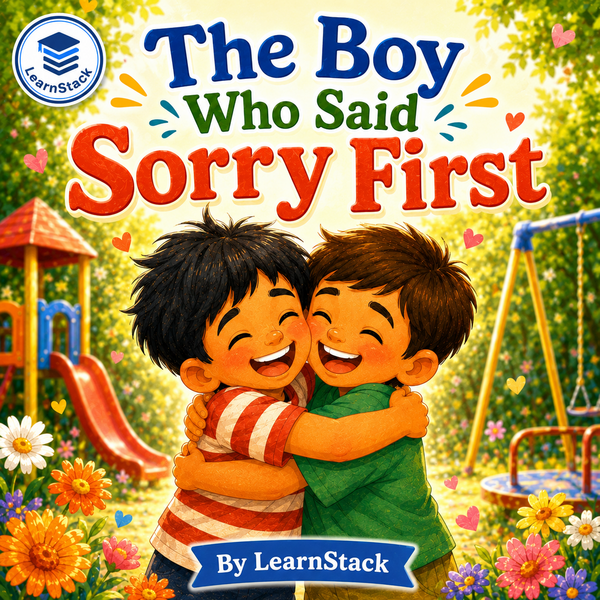 The Boy Who Said Sorry First – A Picture Book About Friendship and Kindness cover by LearnStack