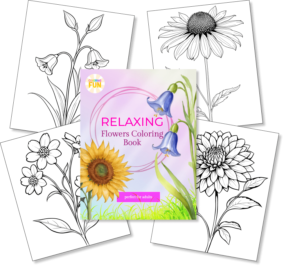 Printable Relaxing Flowers Coloring Pages for Adults: A Floral Colorful