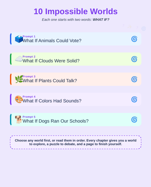 What If...? Book 1 — 10 Wild Imagination Prompts for Kids preview image 6