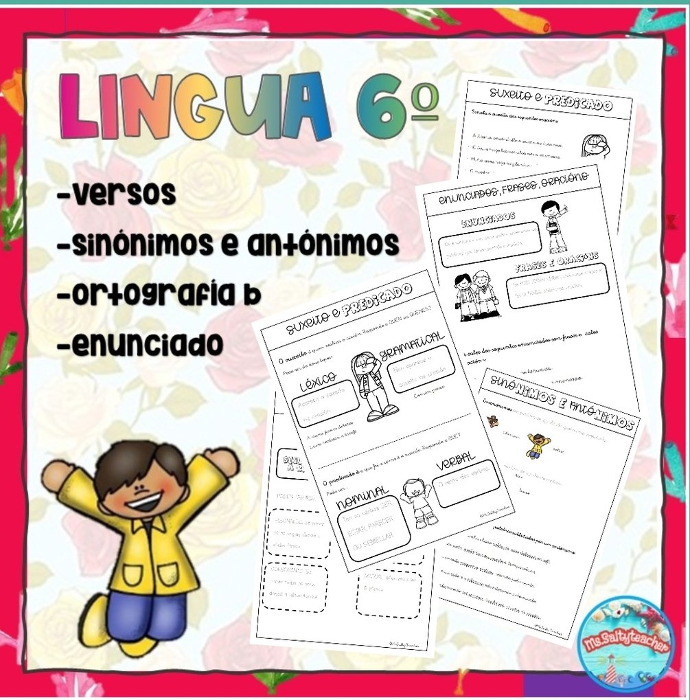 LINGUA 6º: Versos, Sinónimos E Antónimos, Ortografía Da B, Enunciados ...