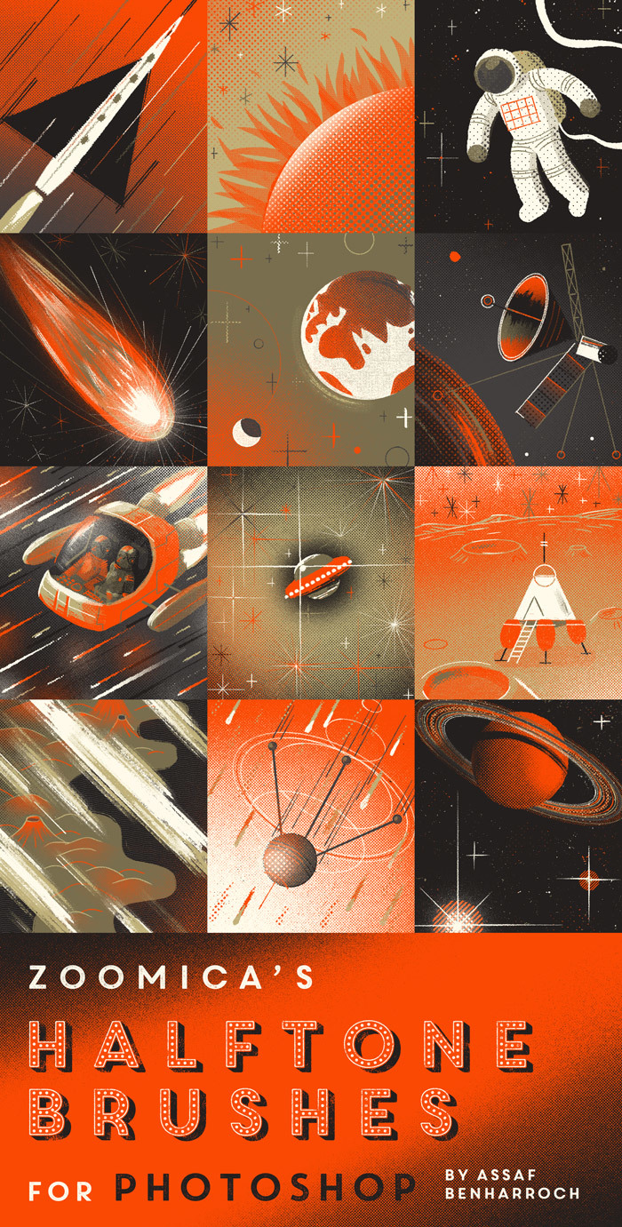 Halftone Brushes for Photoshop