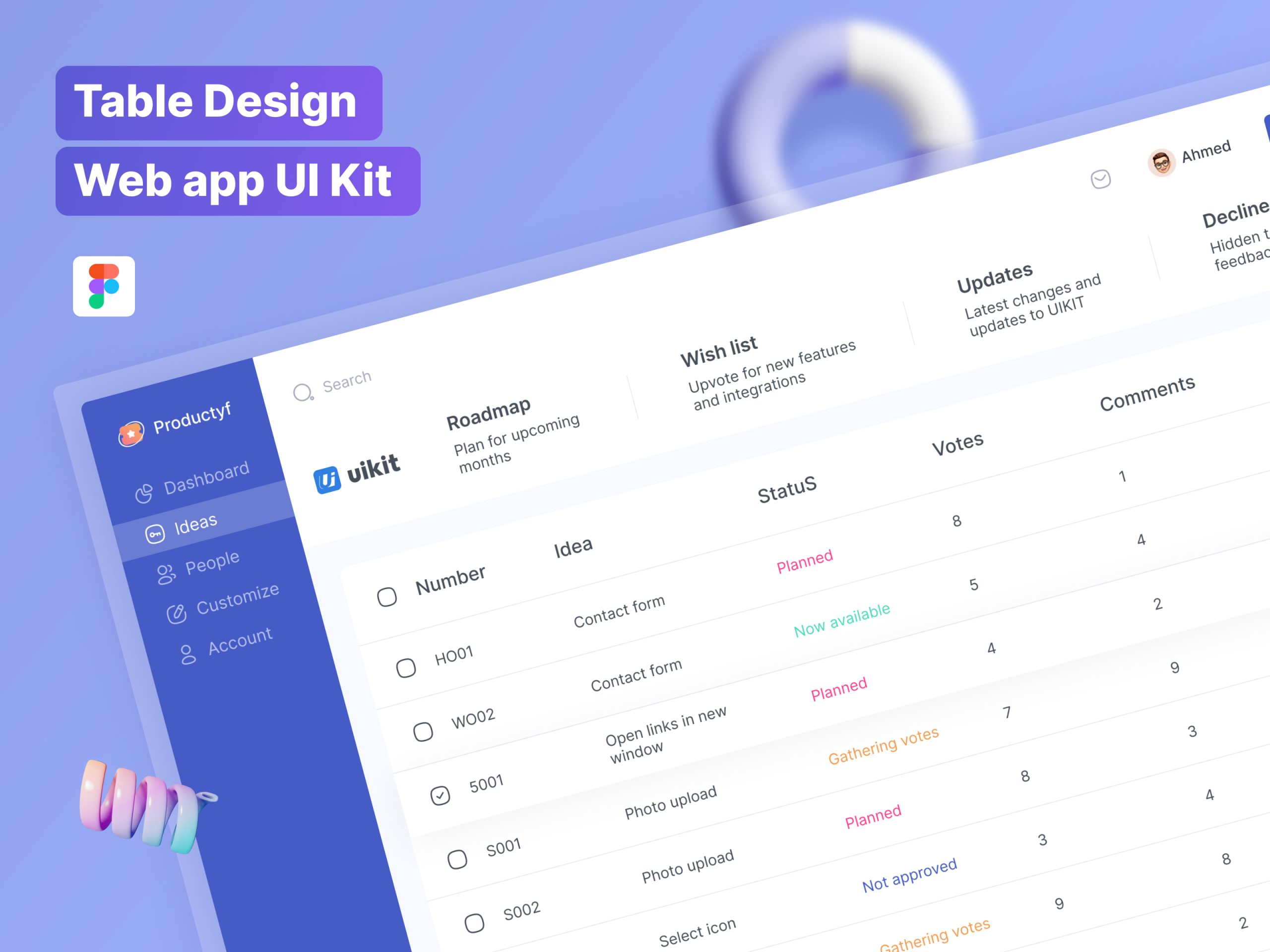 Awesome Table Design Web App UI Kit