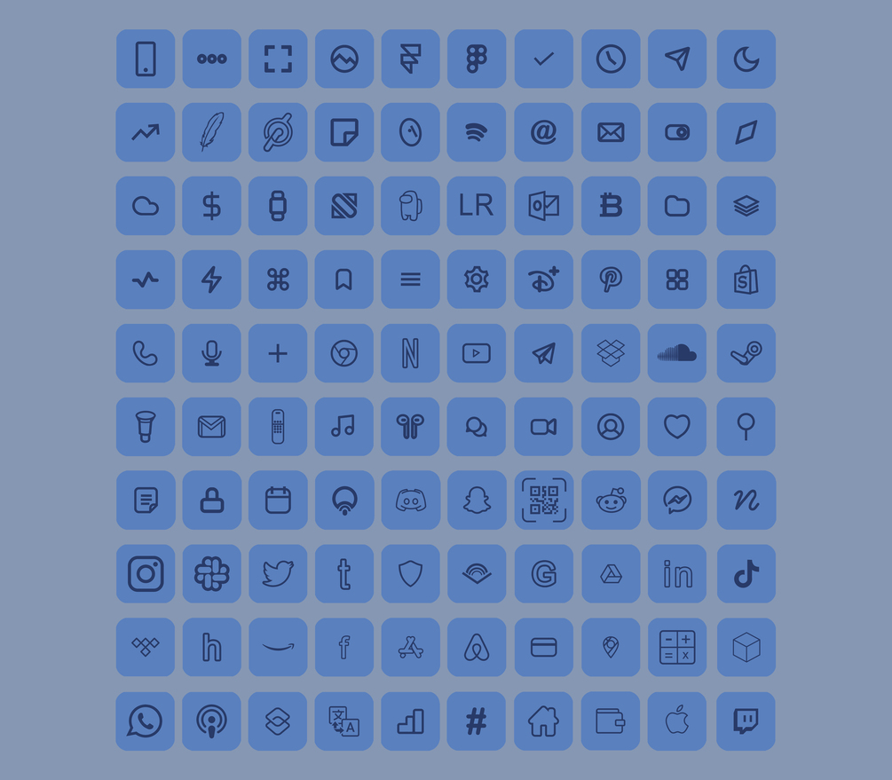 Blue iOS 14 icons