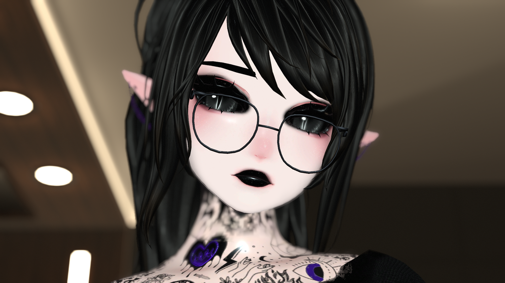 Pierced Goth Makeup Cheeks Head Nougat Skin Tone