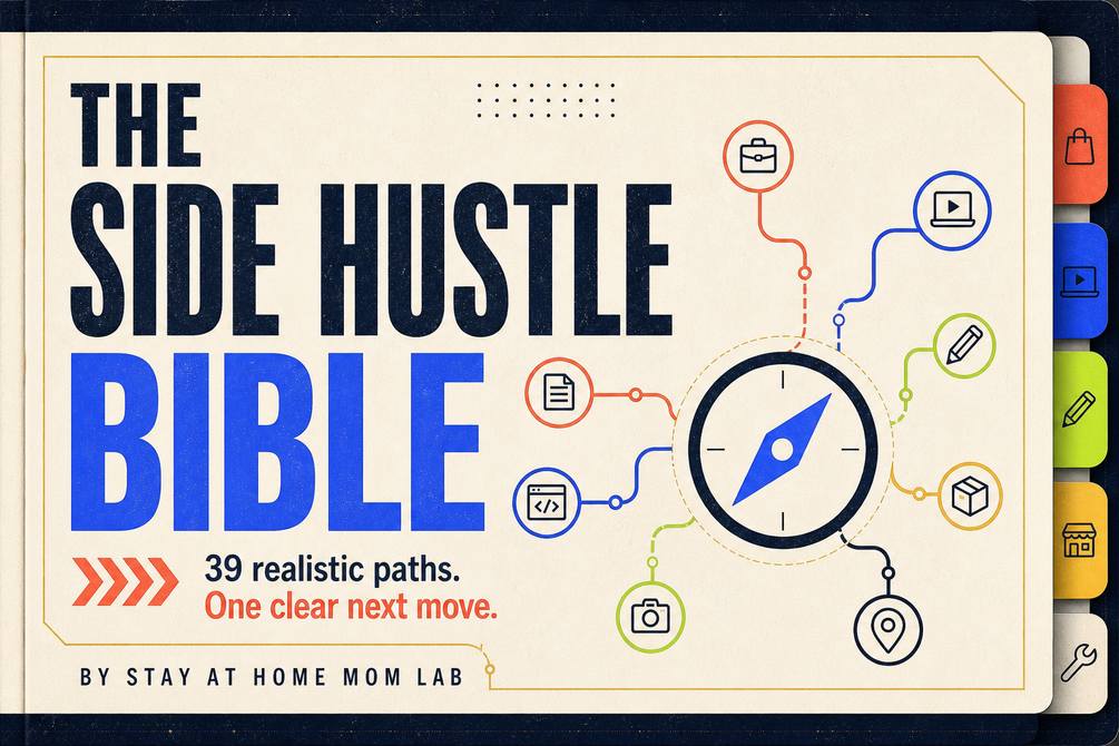 The Side Hustle Bible, a 65-page decision guide from Stay At Home Mom Lab