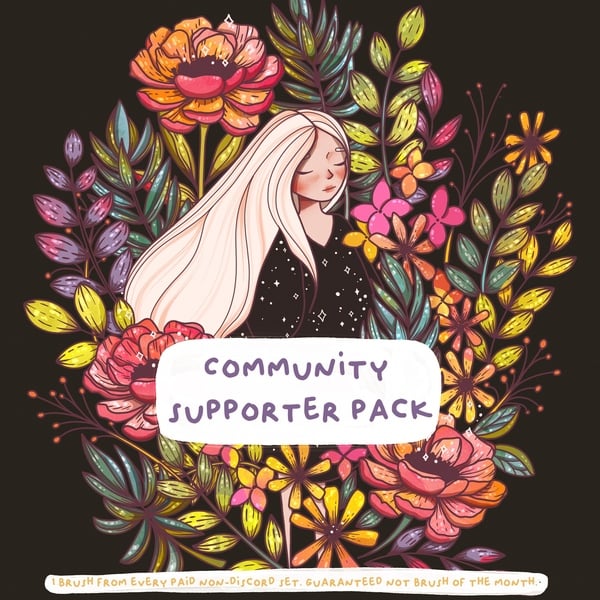 Discord supporter pack | 12 procreate brushes from my paid sets (not brush of the month!) by lysified brushes