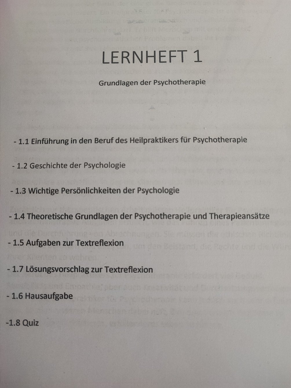 Ausbildung Heilpraktiker für Psychotherapie Lernheft 1