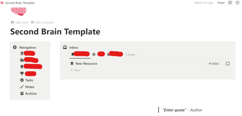 Second Brain Notion Template
