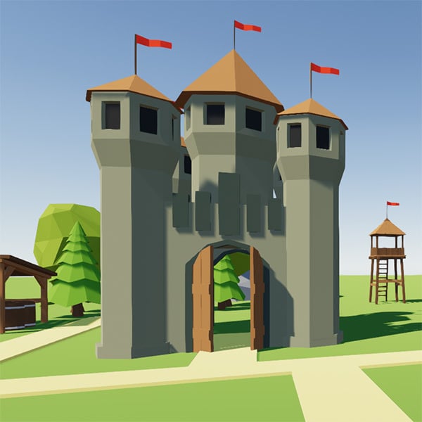 Low Poly Medieval Buildings Pack (Blender / Unity / UE / Godot)