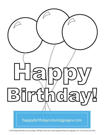 happy birthday balloon coloring page