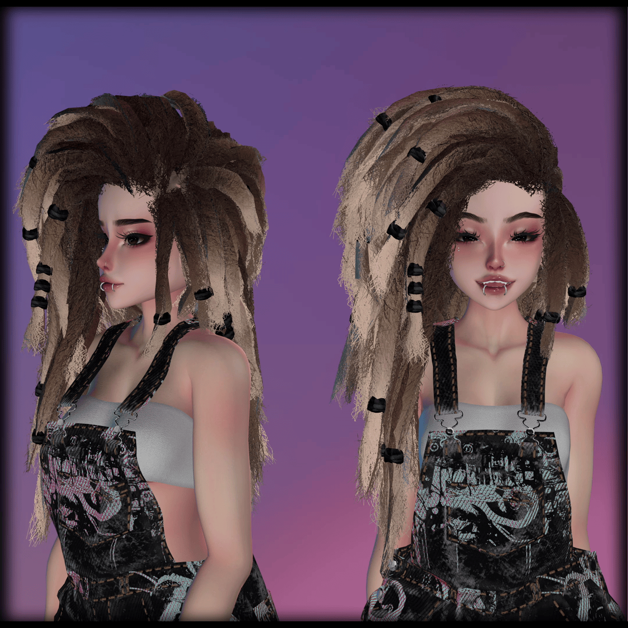 [VRChat Asset] "Viper" Messy Alt Dreads | PhysBones Ready