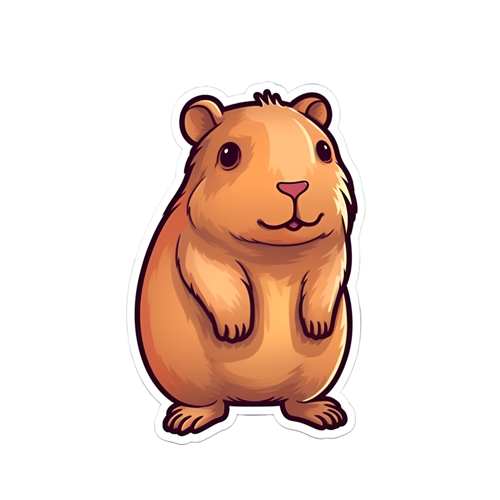 Capybara cartoon sticker clipart