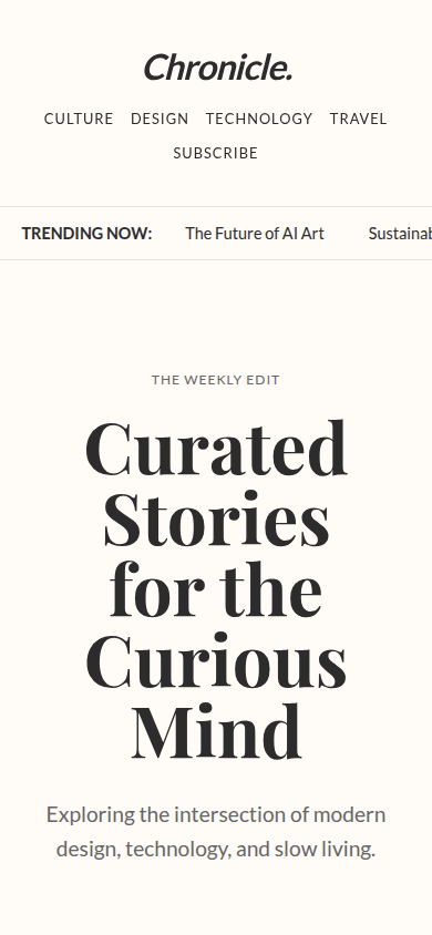 Mobile walkthrough GIF for Blogs — Website Template