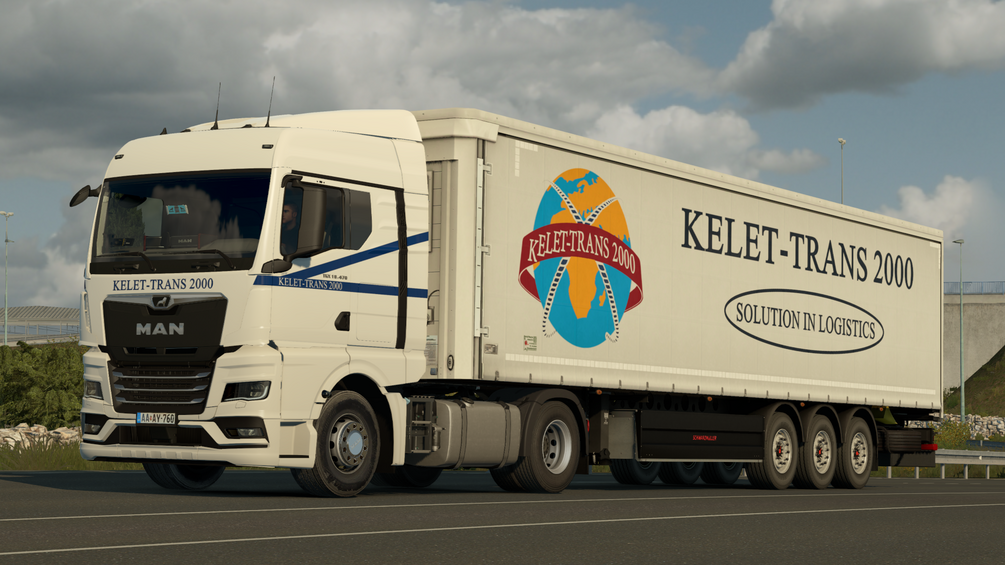KELET|TRANS 2000 skin combo for MAN TGX 2022 and Schwarzmuller trailer. ETS2 by ANGYALFOLDI