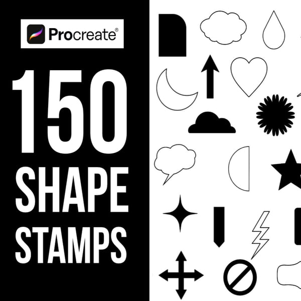 150 Shape Stamps for Procreate by Sovia Mehta