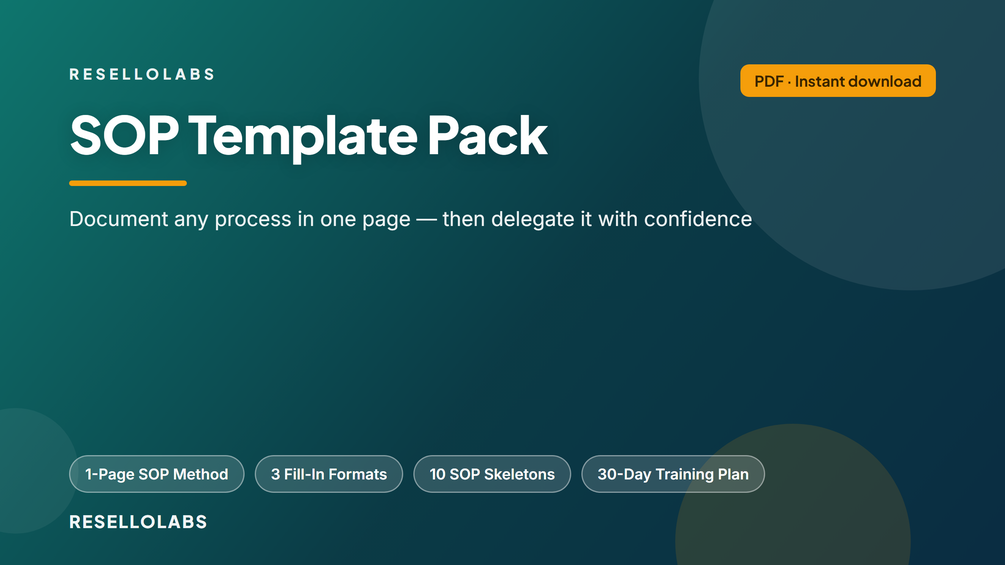 Standard Operating Procedure Template Pack & Workbook cover