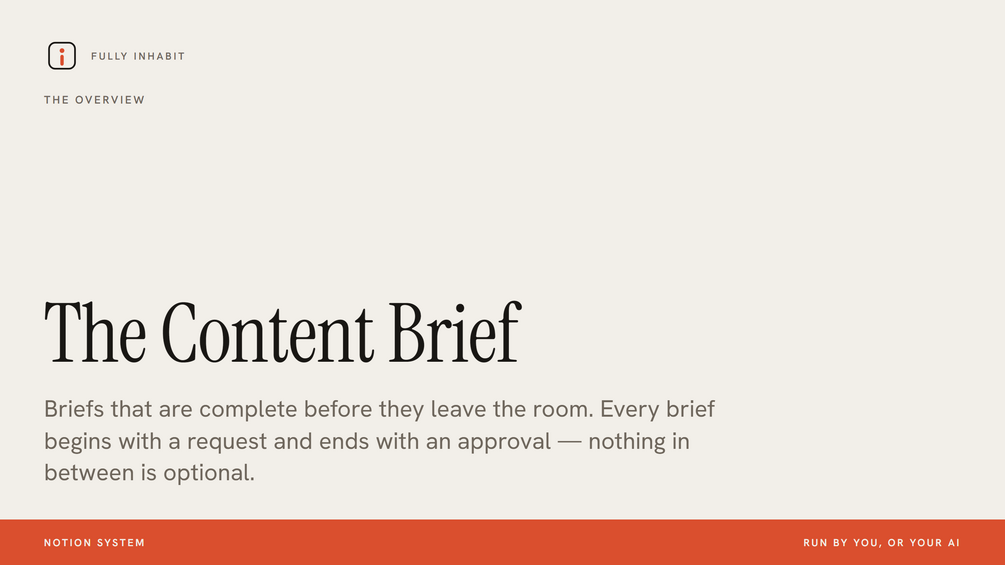 The Content Brief — Notion workspace