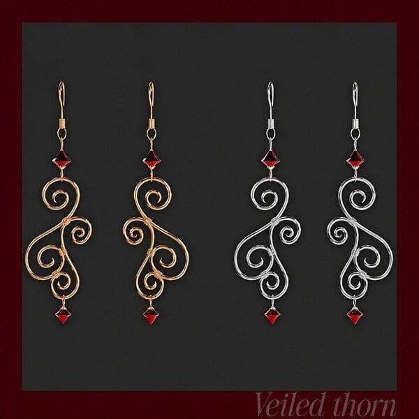 gothic spiral earrings