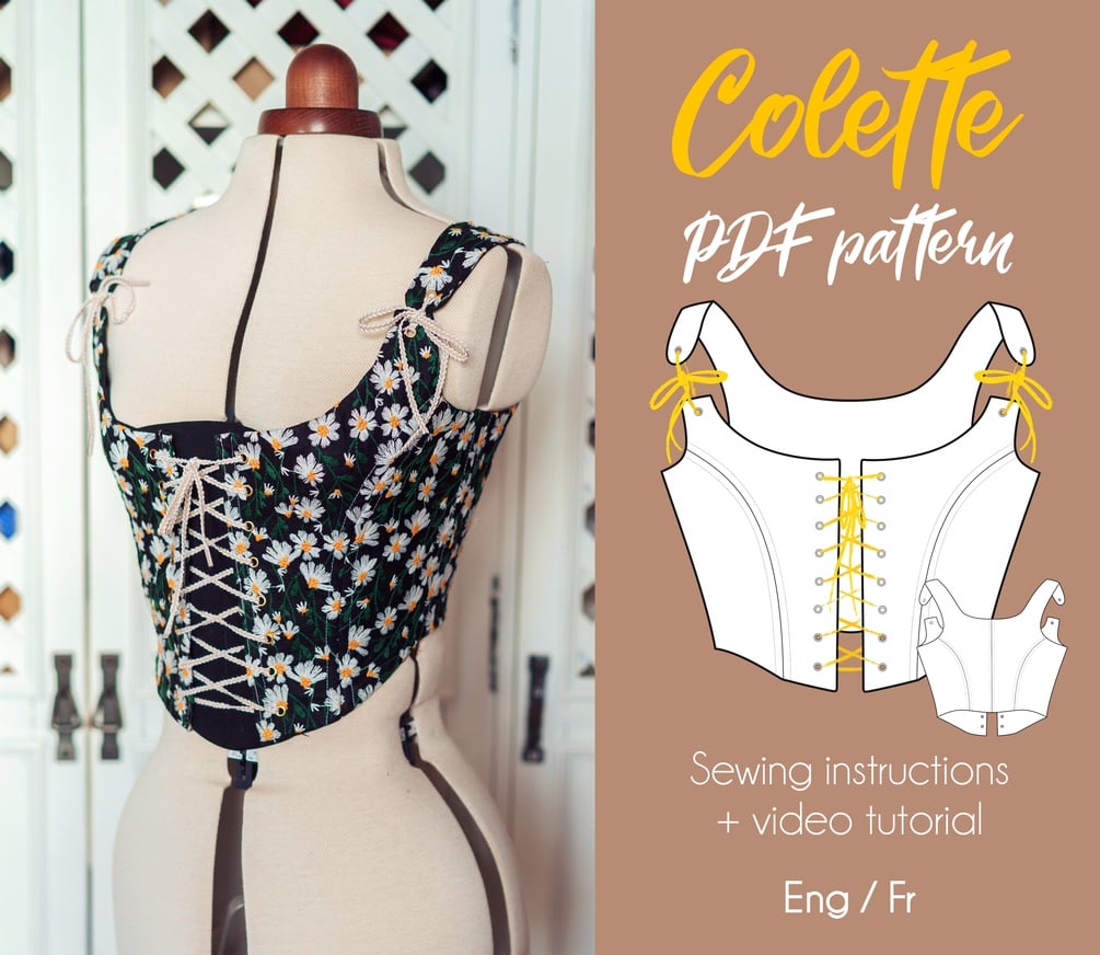 Bustier Corset Sewing Pattern INSTANT DOWNLOAD PDF Pattern