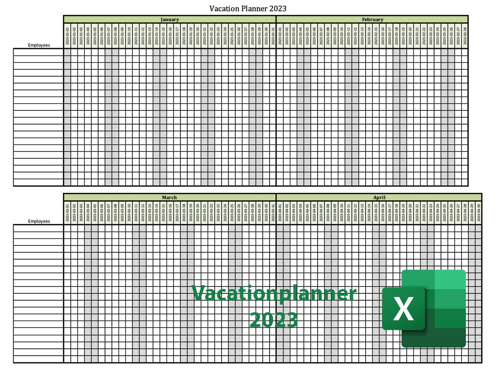 vacation planner template excel