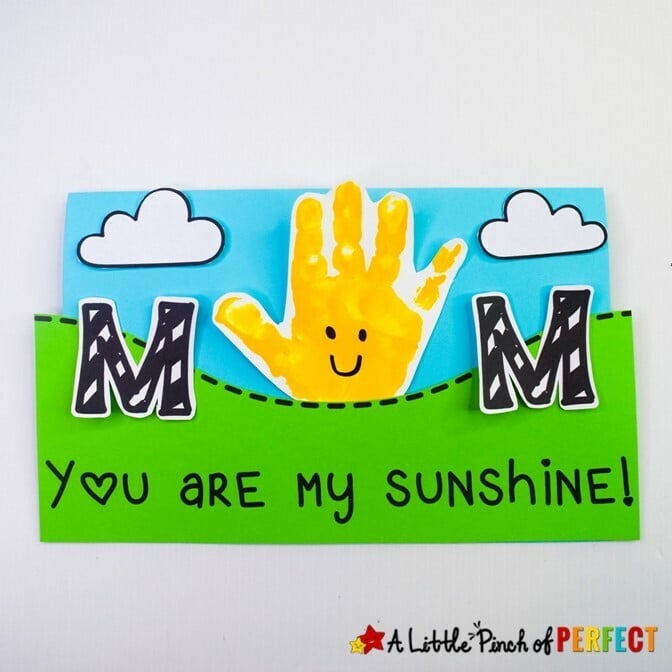 You are My Sunshine Handprint Craft and Free Template for Mother's Day