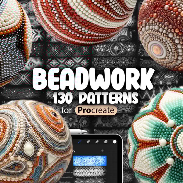 130 Procreate Beadwork Patterns Collection by ProCreativeBreeze