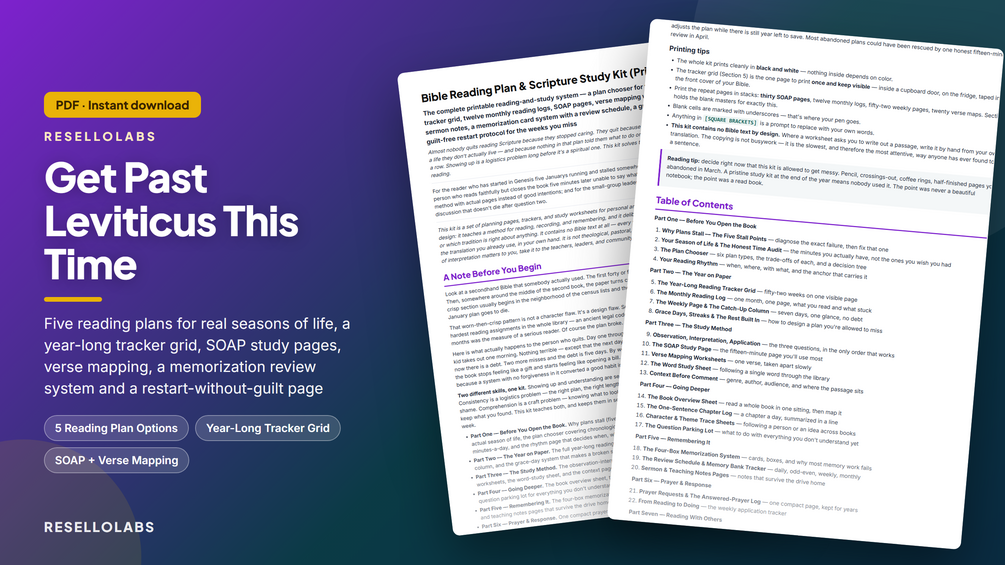 Bible Reading Plan & Scripture Study Kit (Printable PDF)