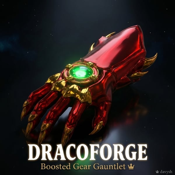 DRACONIS NOIR — Boosted Gear Gauntlet | VRChat Wearable