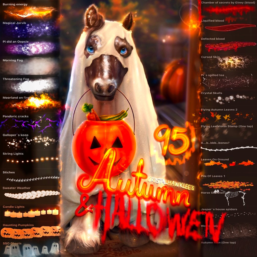 95 Autumn/Halloween brushes for Procreate app + png files by crystalhawklee