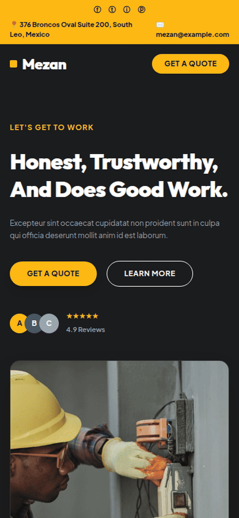 Desktop screenshot for Mezan — Creative Portfolio Website Template