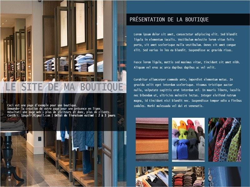 Template html5 gratuit responsive Template boutique