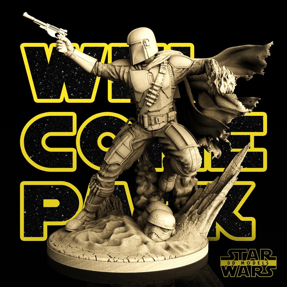 Support figurine STAR WARS PREMIER ORDRE SITH REBEL MANDALORIAN etc. by  manumanx, Download free STL model