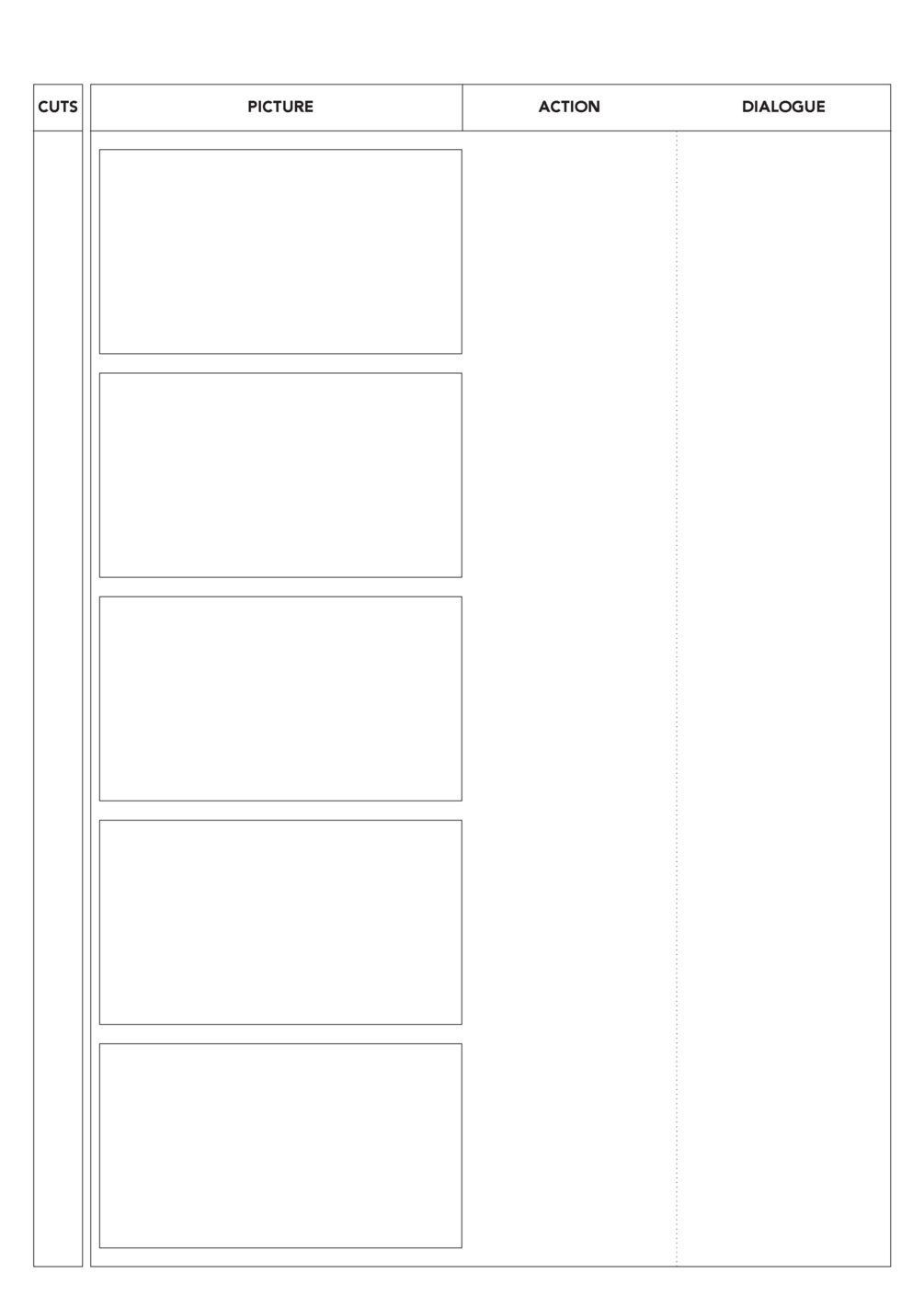 storyboard template 4 boxes