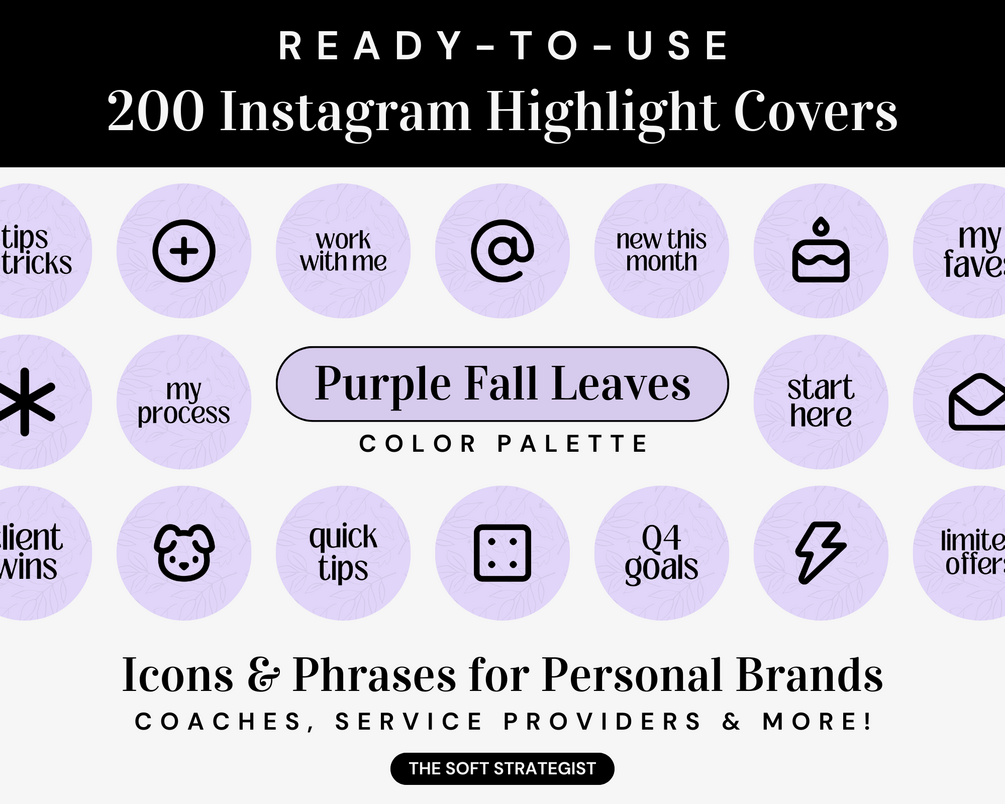 200 Instagram Highlight Covers 🍂 Purple Fall Aesthetic 💜