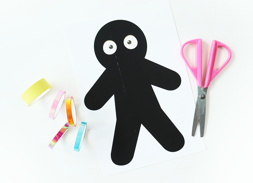 Halloween Crafts for Kids Masking Tape Mummy Printable PDF