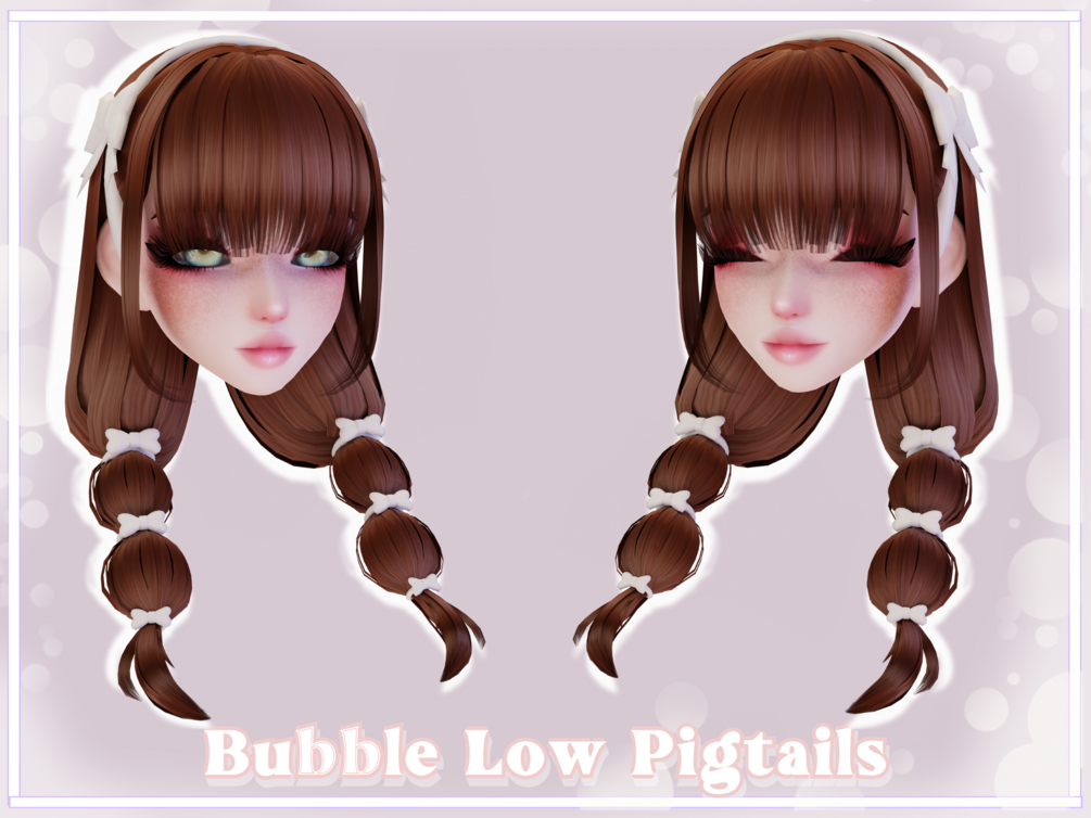 Bubble Low Pigtails Vrchat Hair Asset