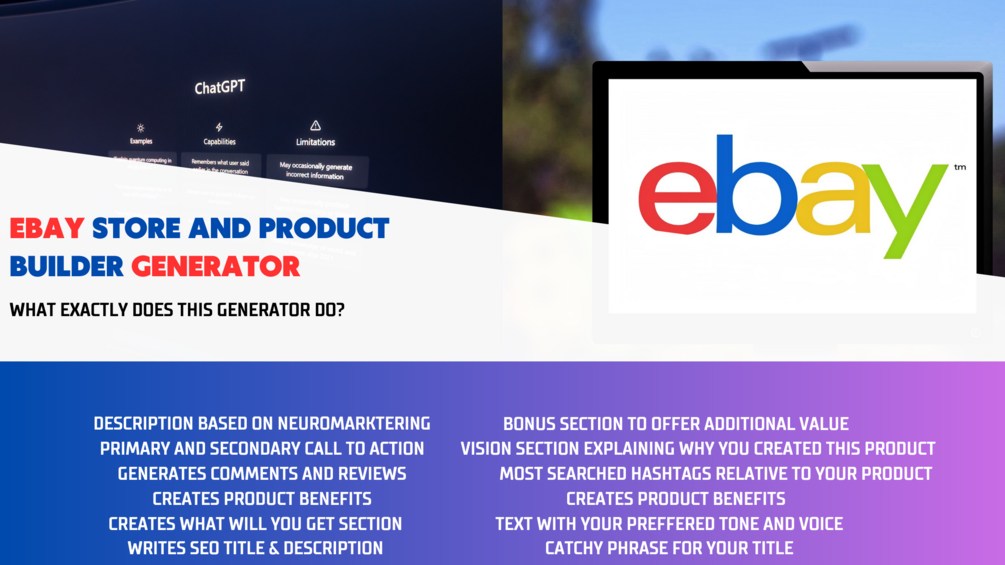 Ebay Neural Marketing Chat GPT Product Description and Store generator