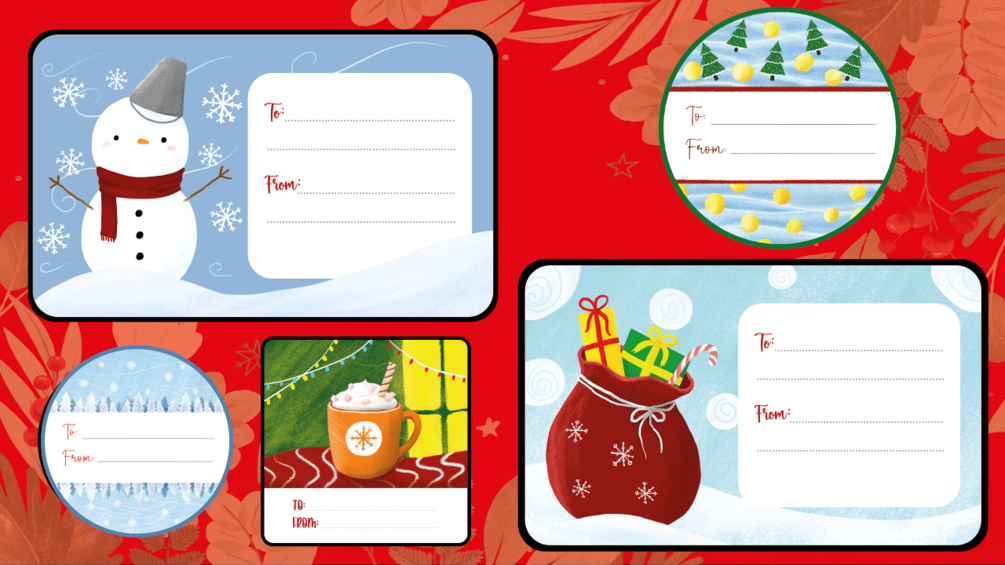 Christmas Gift Tag Stickers set