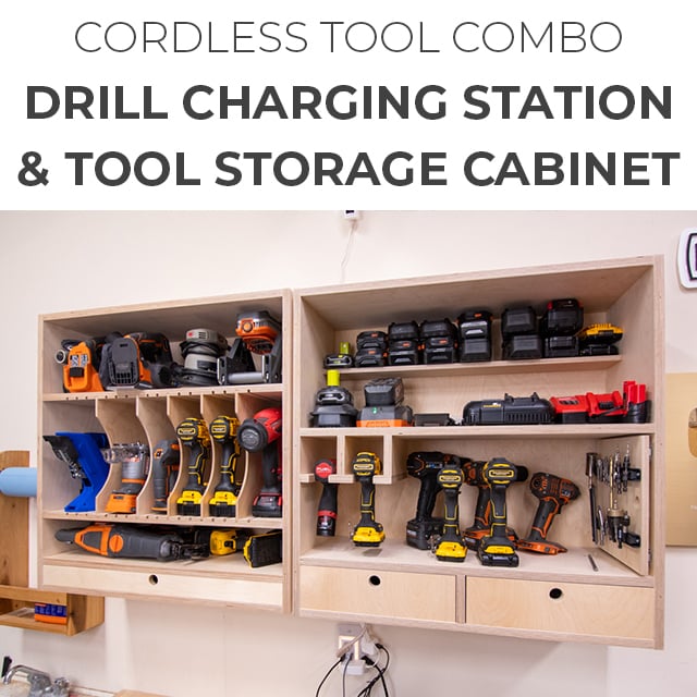 Drill Charging Station Cordless Tool Storage 2 Plan Combo