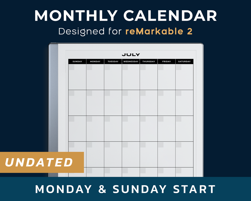 remarkable calendar template free