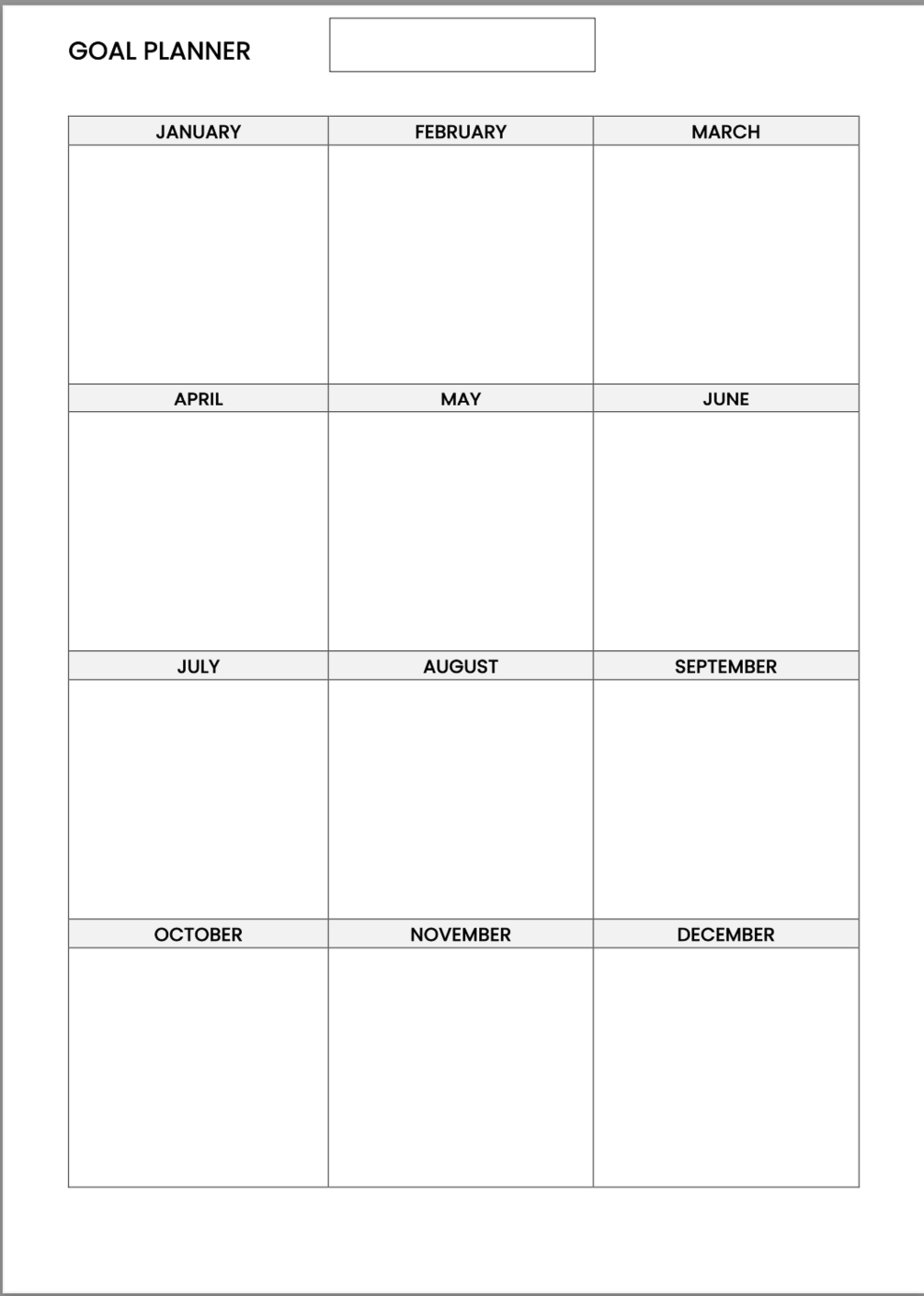 Yearly Planner Sample