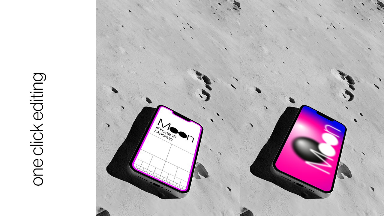 iPhone 13 Moon Mockup PM01