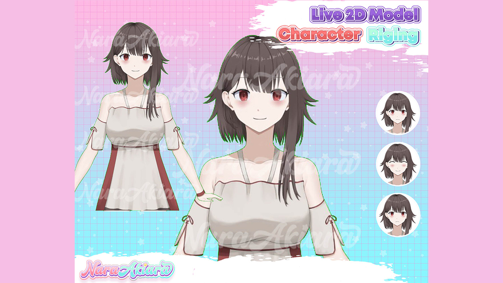 Vtuber Model and Rigging Anime Girl Brown Short Hair Premade, Live2d