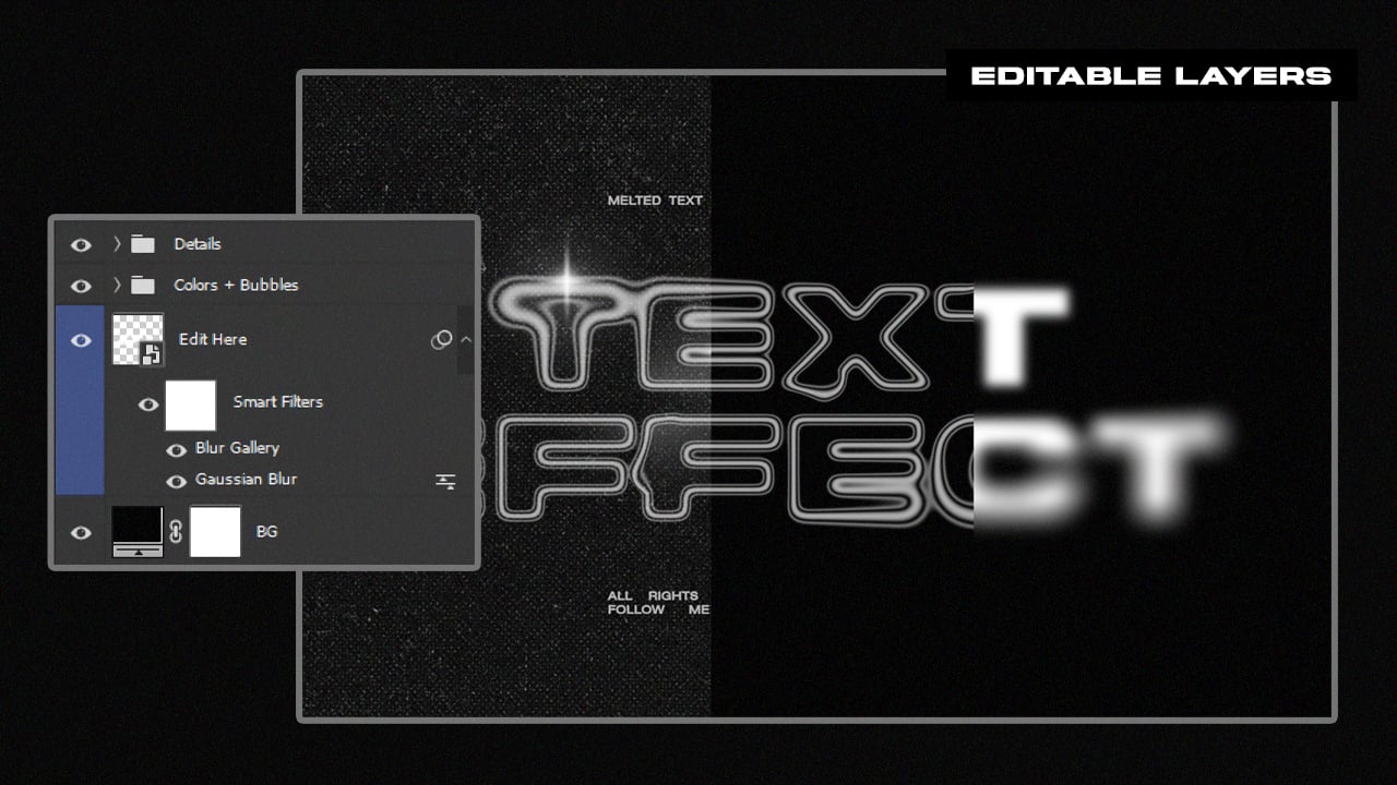 Melted Chrome Text Effect (FREE)