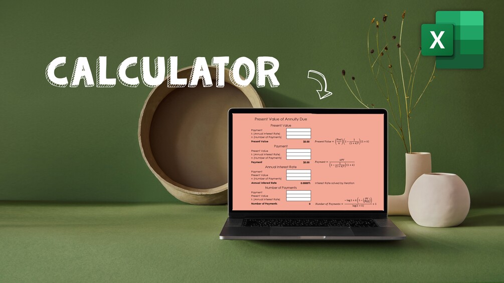 Excel Calculator Present Value of an Annuity Due Calculator