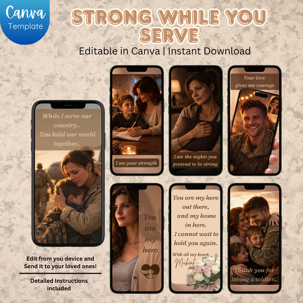 Military Spouse Appreciation Cinematic Surprise Video Gift | Editable in Canva