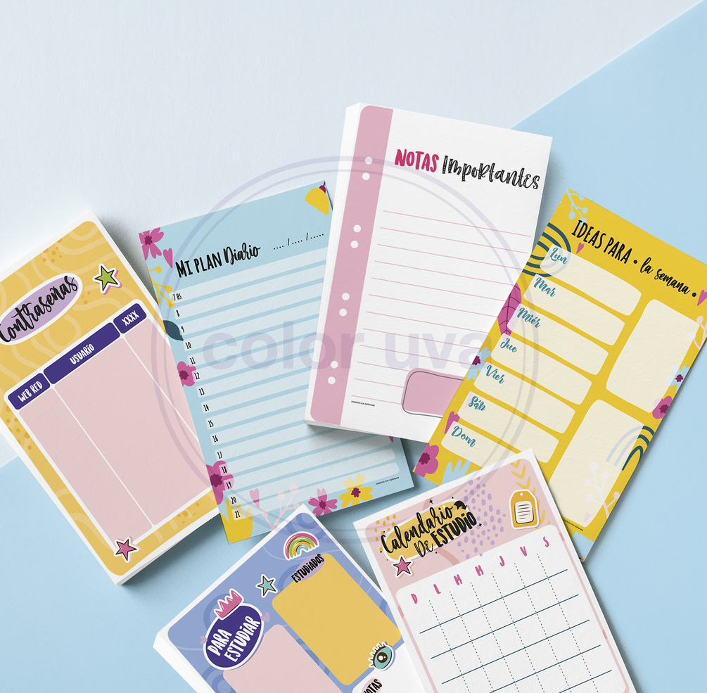 KIT Notas COLOR A5 - Imprimible PDF