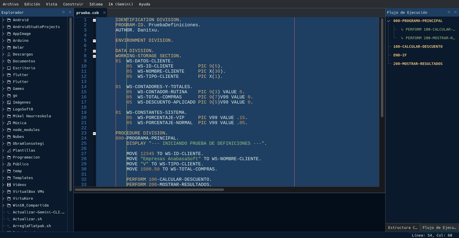 CobolWorks IDE Screenshot