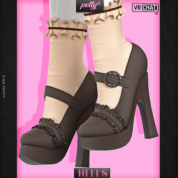 130꒰ა 🎀 ໒꒱ FRILLY HEELS | VRCHAT VTUBE 3D GAME ASSET BY PETTY by PETTY STORE©