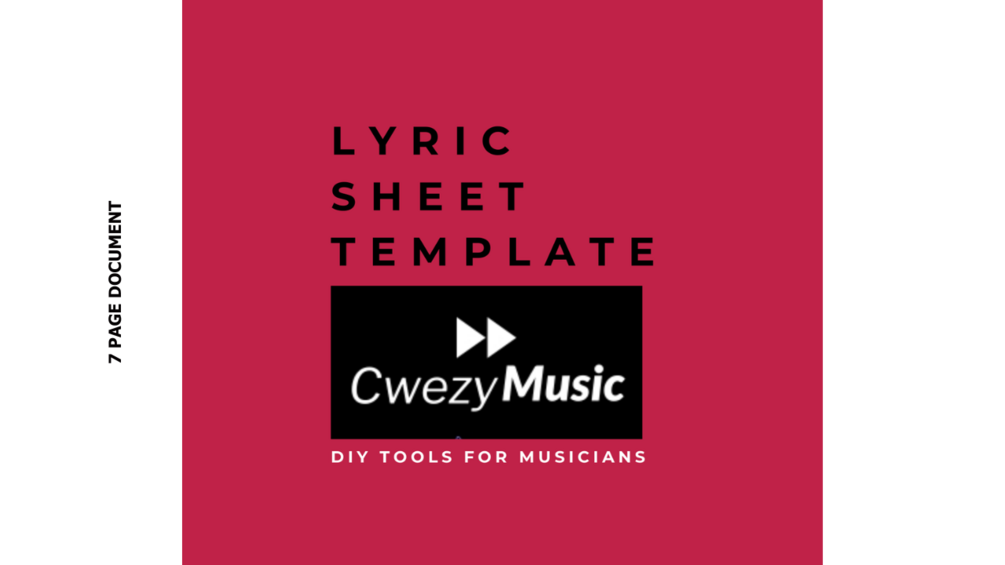 Professional Lyric Sheet Template for Songwriters